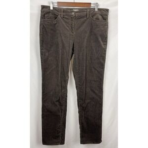 Eileen Fisher Corduroy Women's 12 Brown Sustainable Tencel Blend Slim Straight